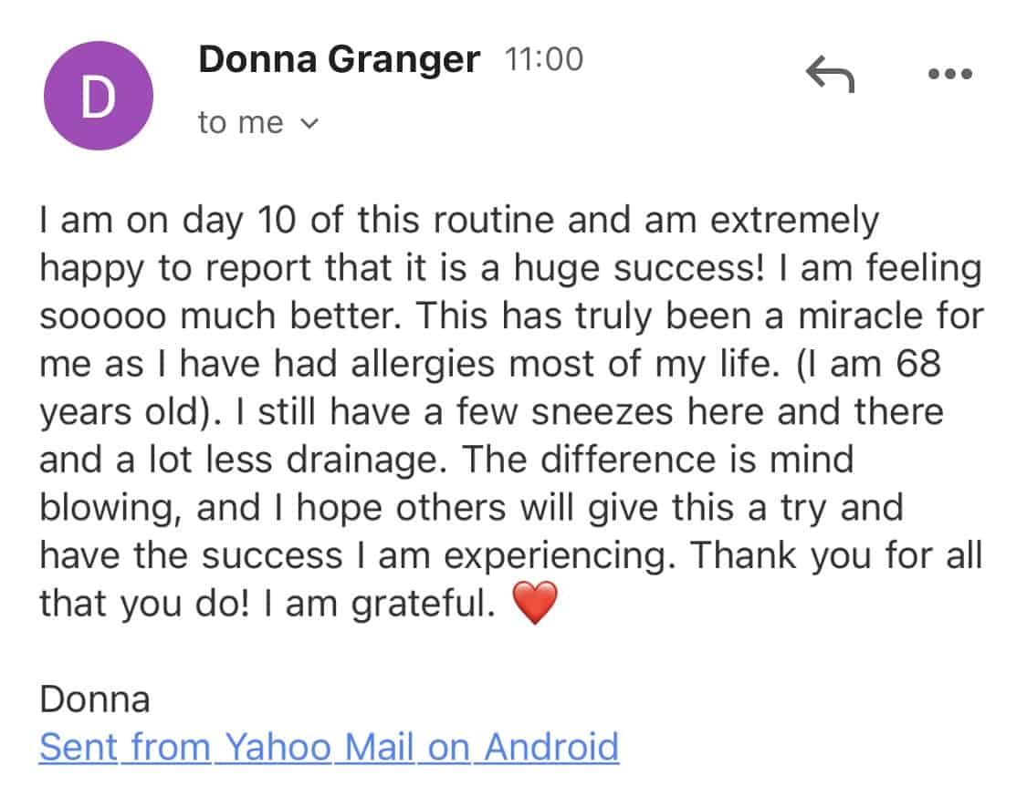 Allergies, email, testi Donna