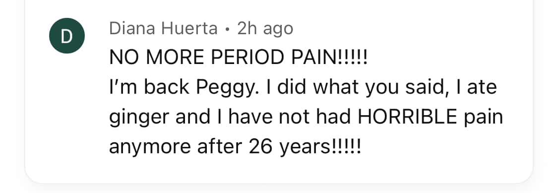period pain gone, Diana, testi_1